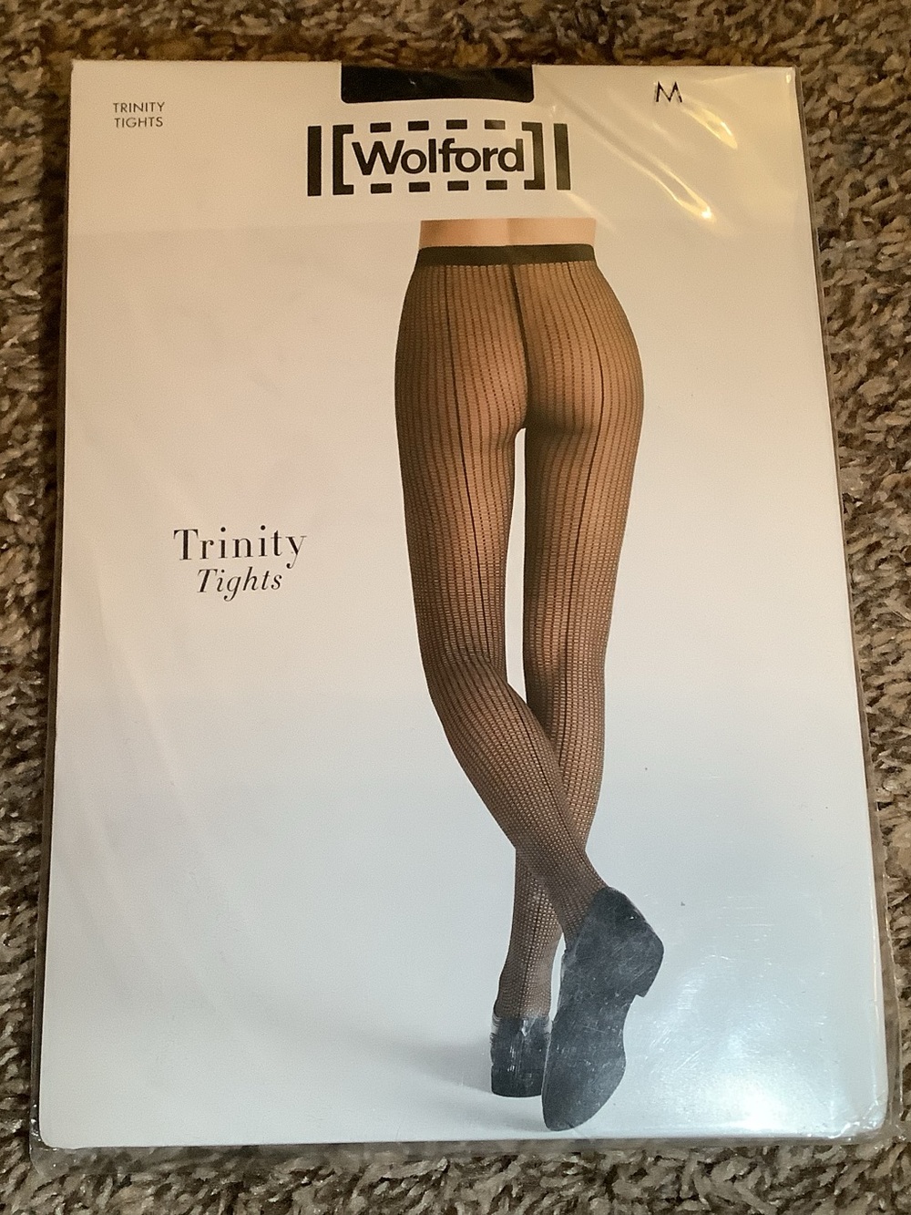 Wolford Trinity tights, strip design, color black/black, size: M